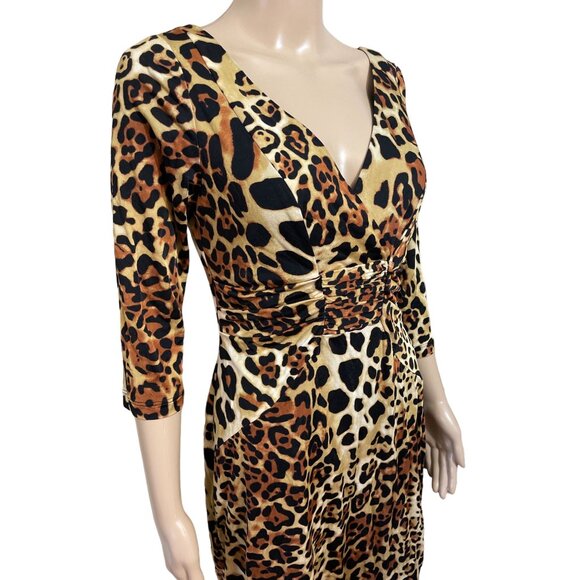 David Meister Animal Print Dress Size 8 - Picture 2 of 3